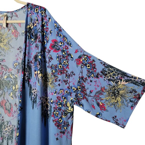 Ultimately Free People Womens Blue Floral Don't Know Kimono XS/S Boho Cottage - Picture 4 of 12